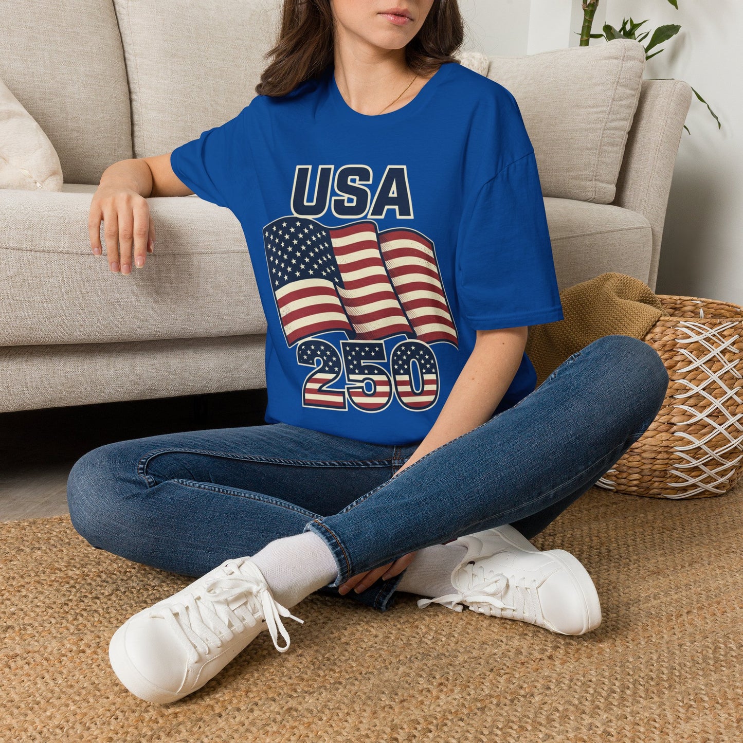 USA Flag T-Shirt — Patriotic 'USA 250' Graphic Tee