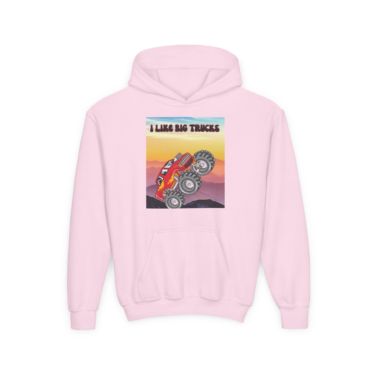 Youth Hoodie — "I Like Big Trucks" Monster Truck Graphic