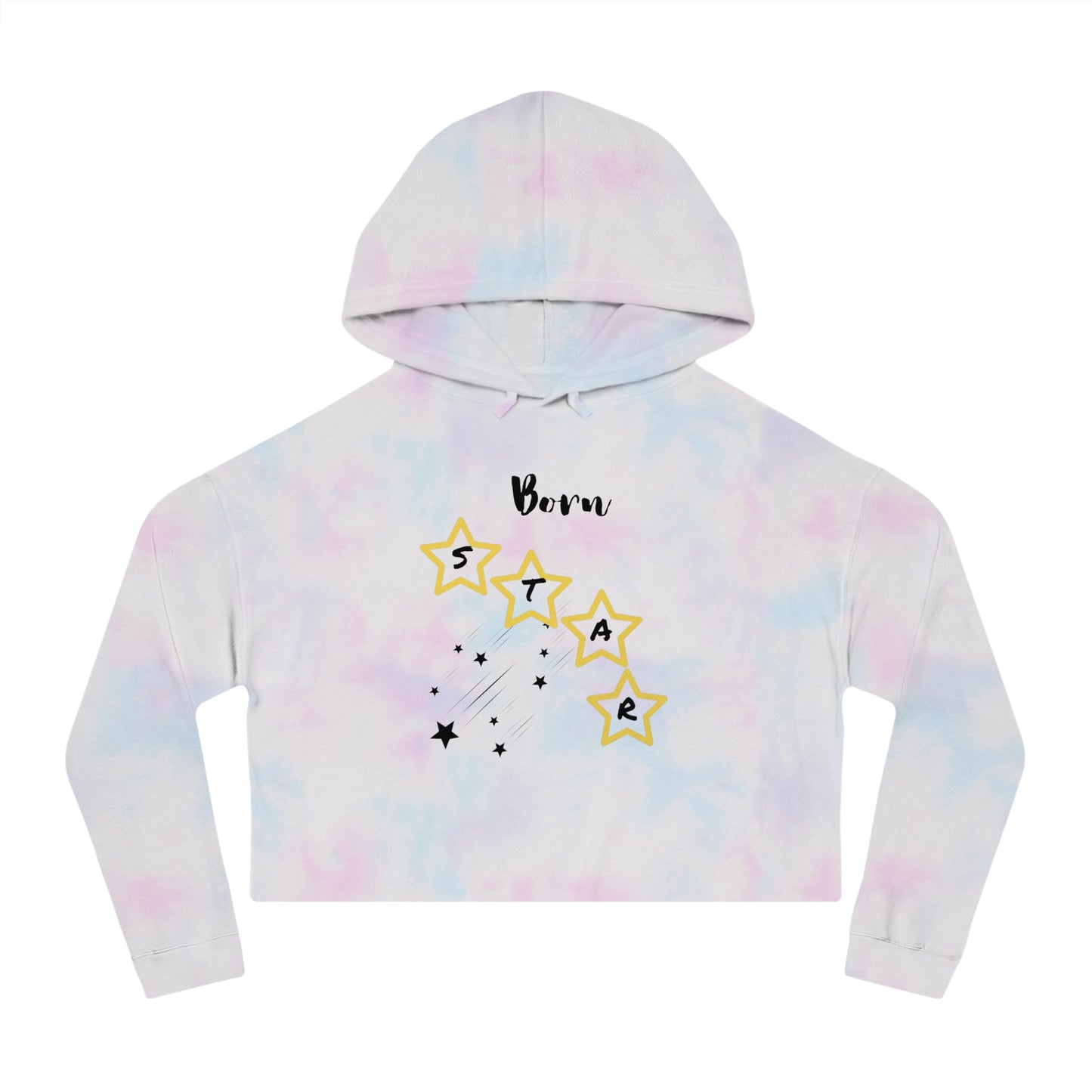 'Born Star' - Women’s Cropped Hoodie - Stylish & Comfortable Sweatshirt for Celebrations