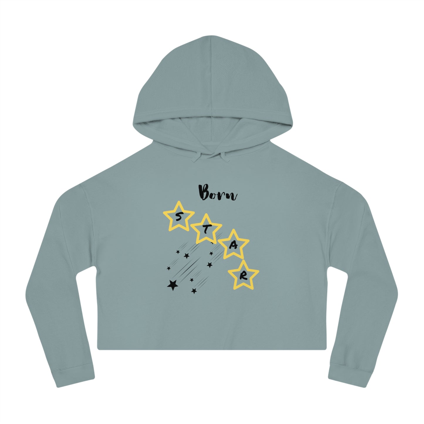 'Born Star' - Women’s Cropped Hoodie - Stylish & Comfortable Sweatshirt for Celebrations