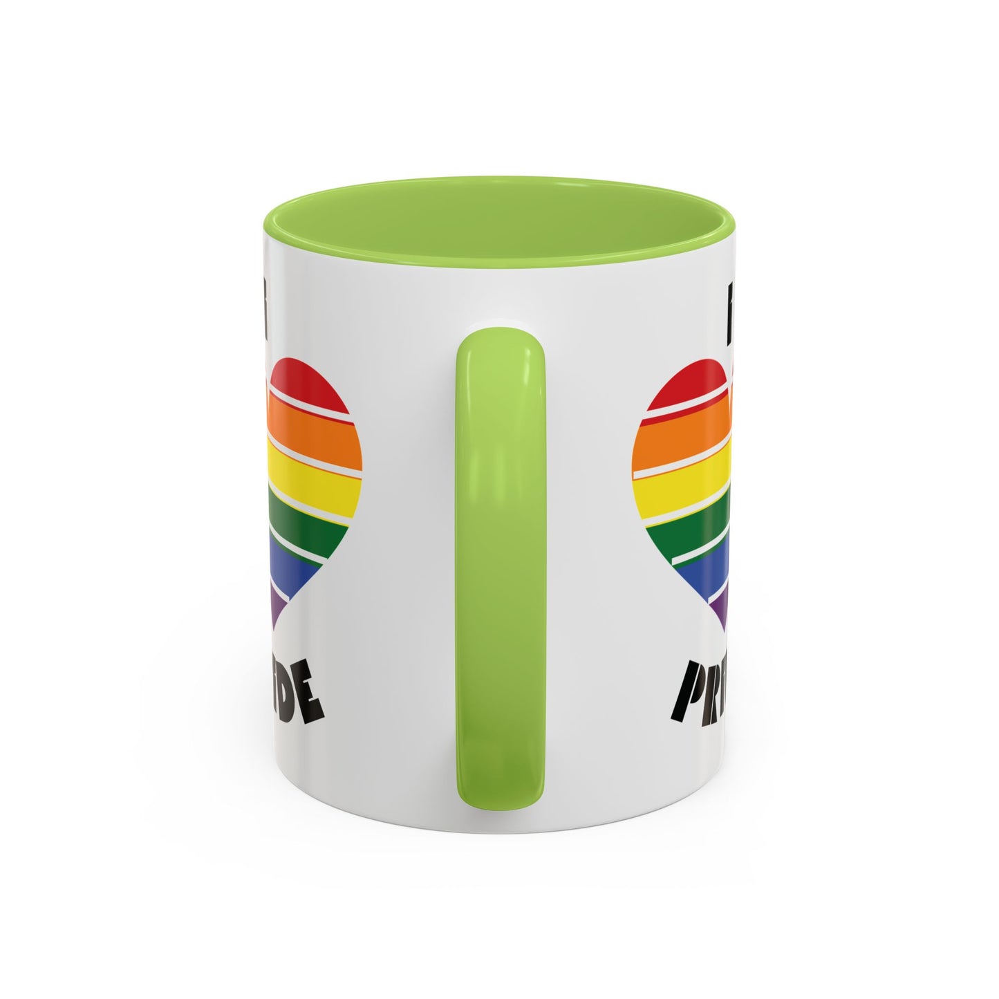 I Heart Pride Accent Coffee Mug – Rainbow Love 11/15oz