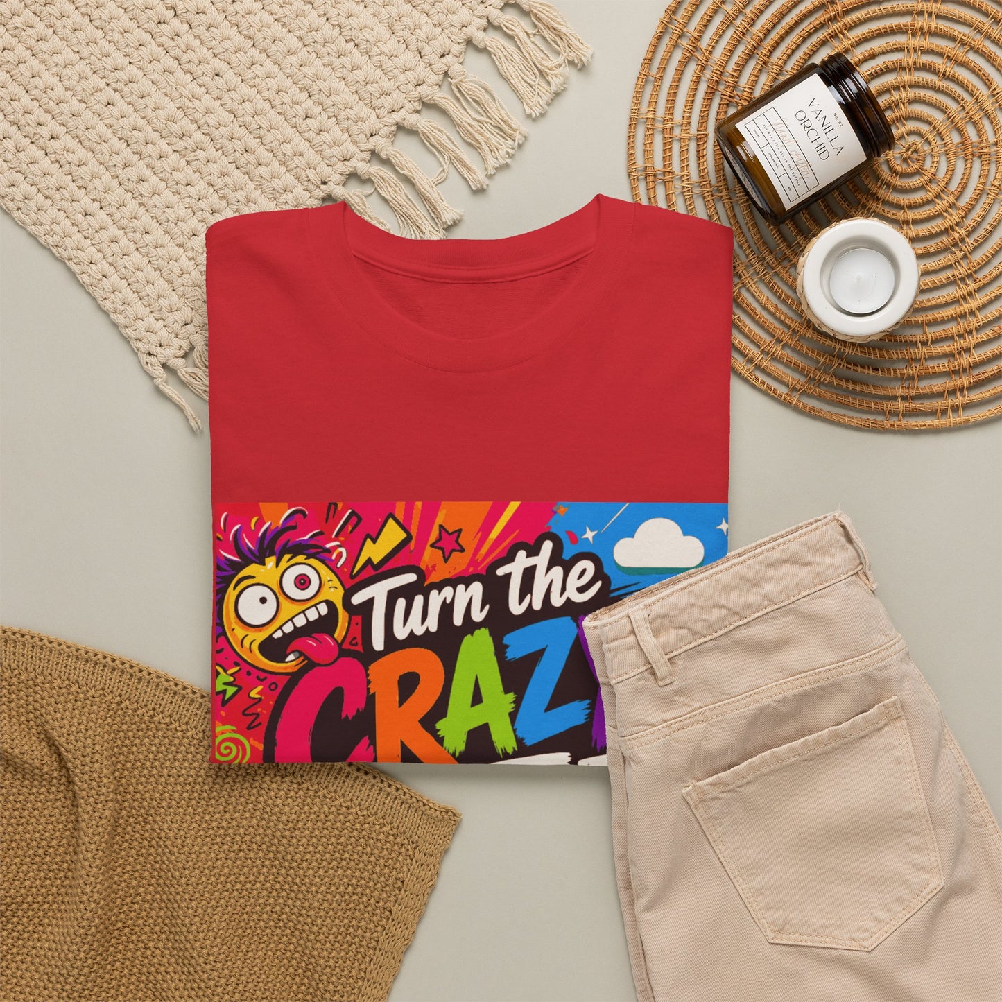 Turn the Crazy Off T-Shirt — Funny Retro Graphic Tee with On/Off Switch