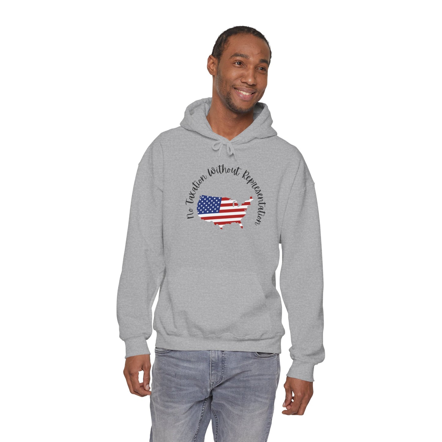 Patriotic Continent Hoodie – "No Taxation Without Representation"  USA Sweatshirt