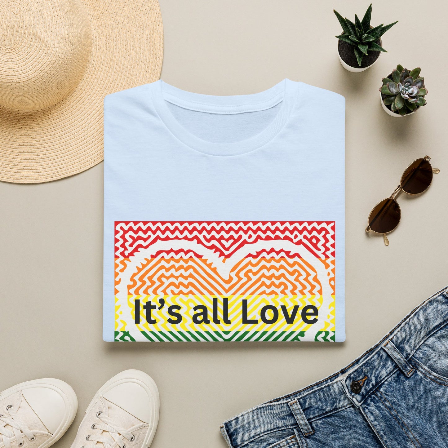 It's All Love Rainbow Heart T-Shirt