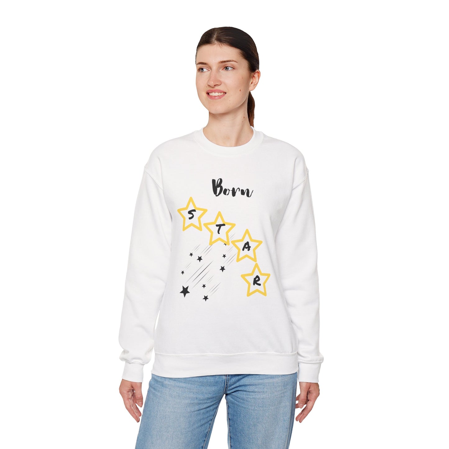 "Born Star' Unisex Heavy Blend™ Crewneck Sweatshirt - Cozy Inspiration for Every Occasion