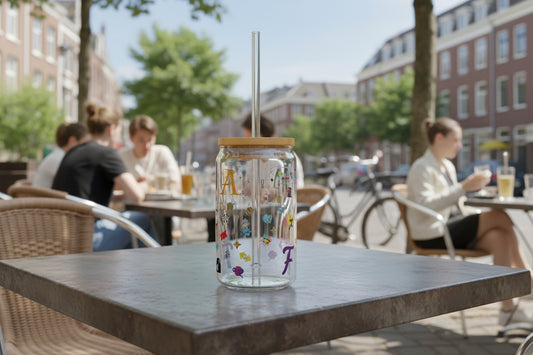 FAFO Glass Sipper Cup with Bamboo Lid and Straw: Emotional-Statement images