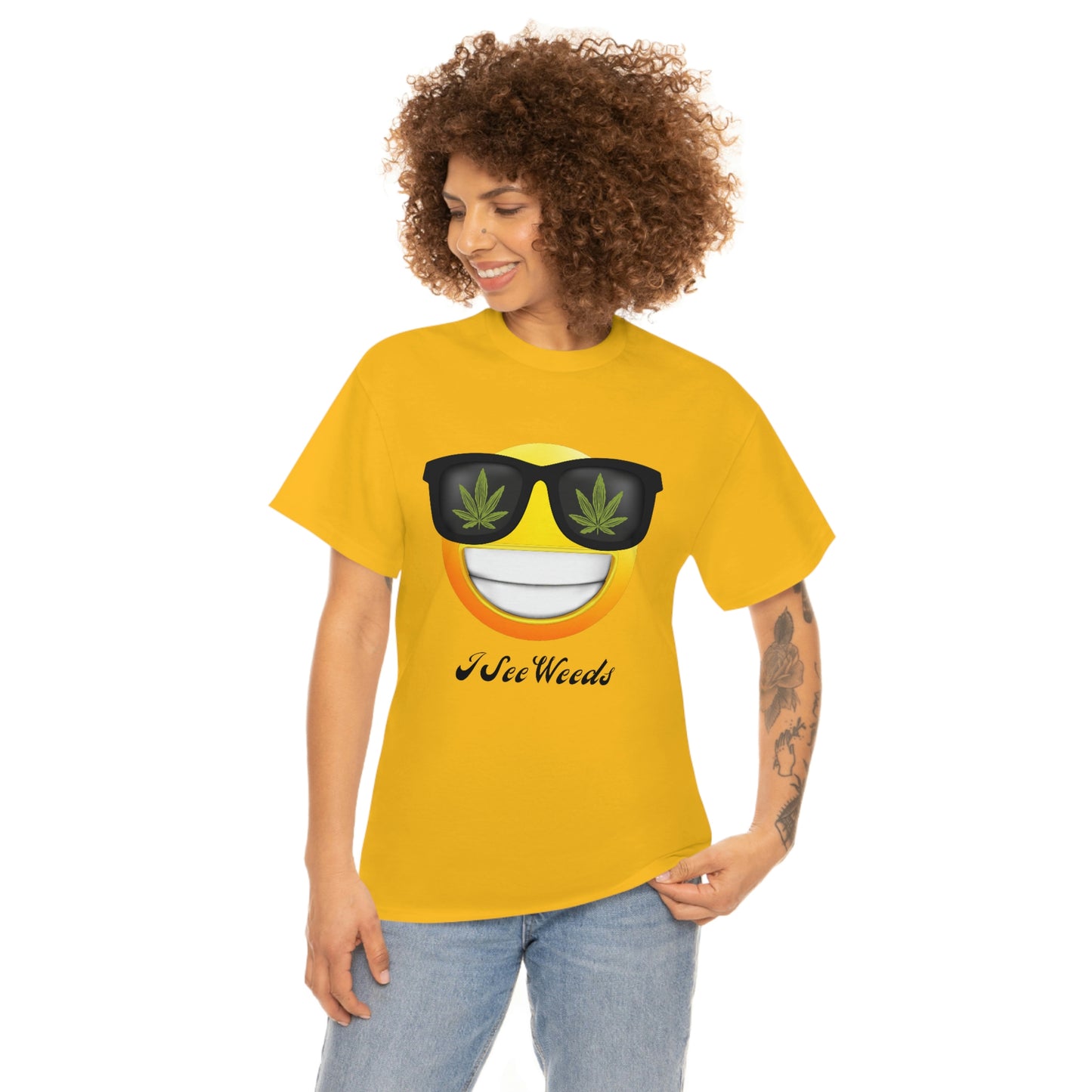 "I See Weeds - Smiley Face" Unisex Heavy Cotton Tee