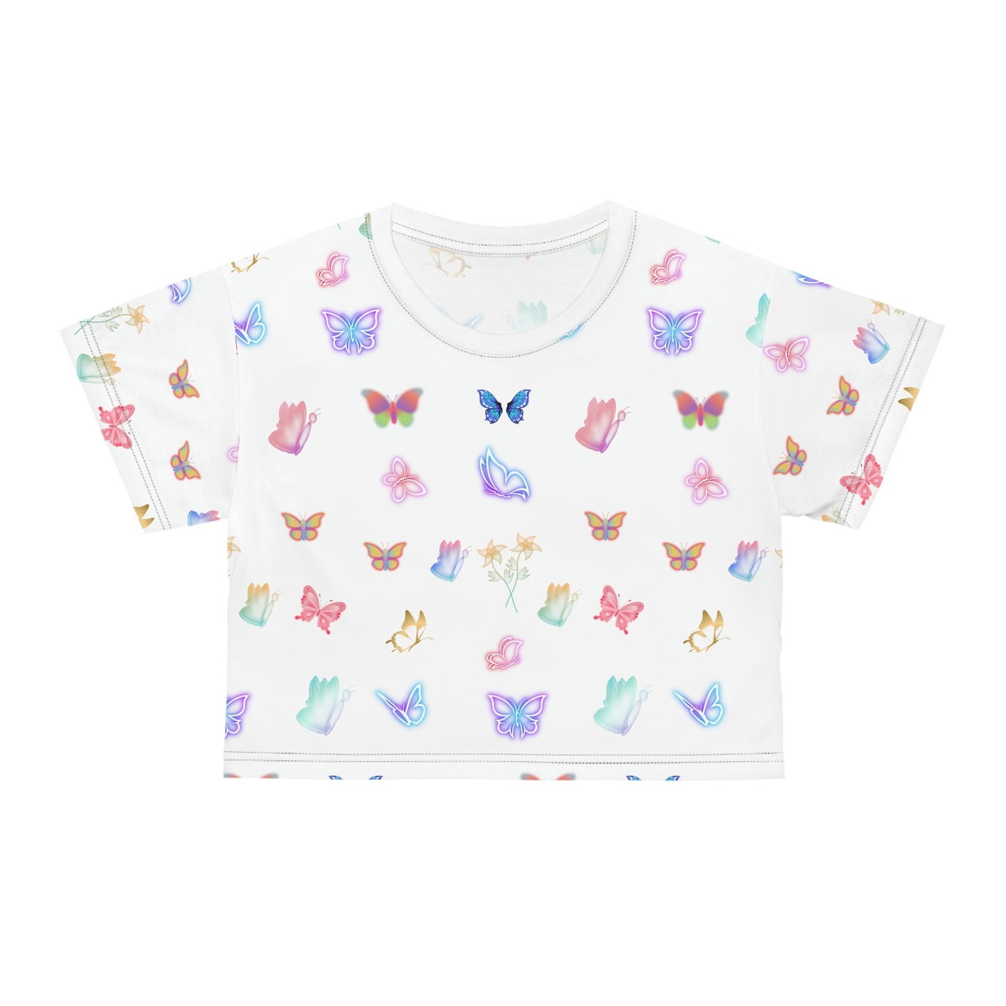 Glowing Butterflies Crop Tee