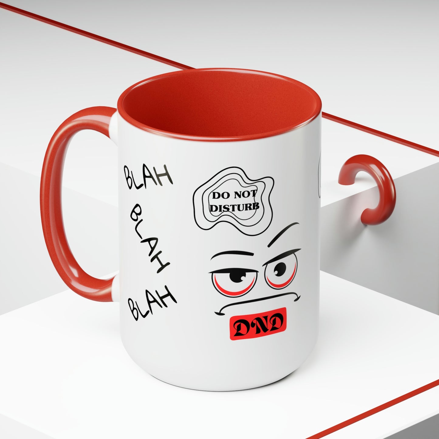 "DO NOT DISTURB" Two-Tone Coffee Mugs, 15oz