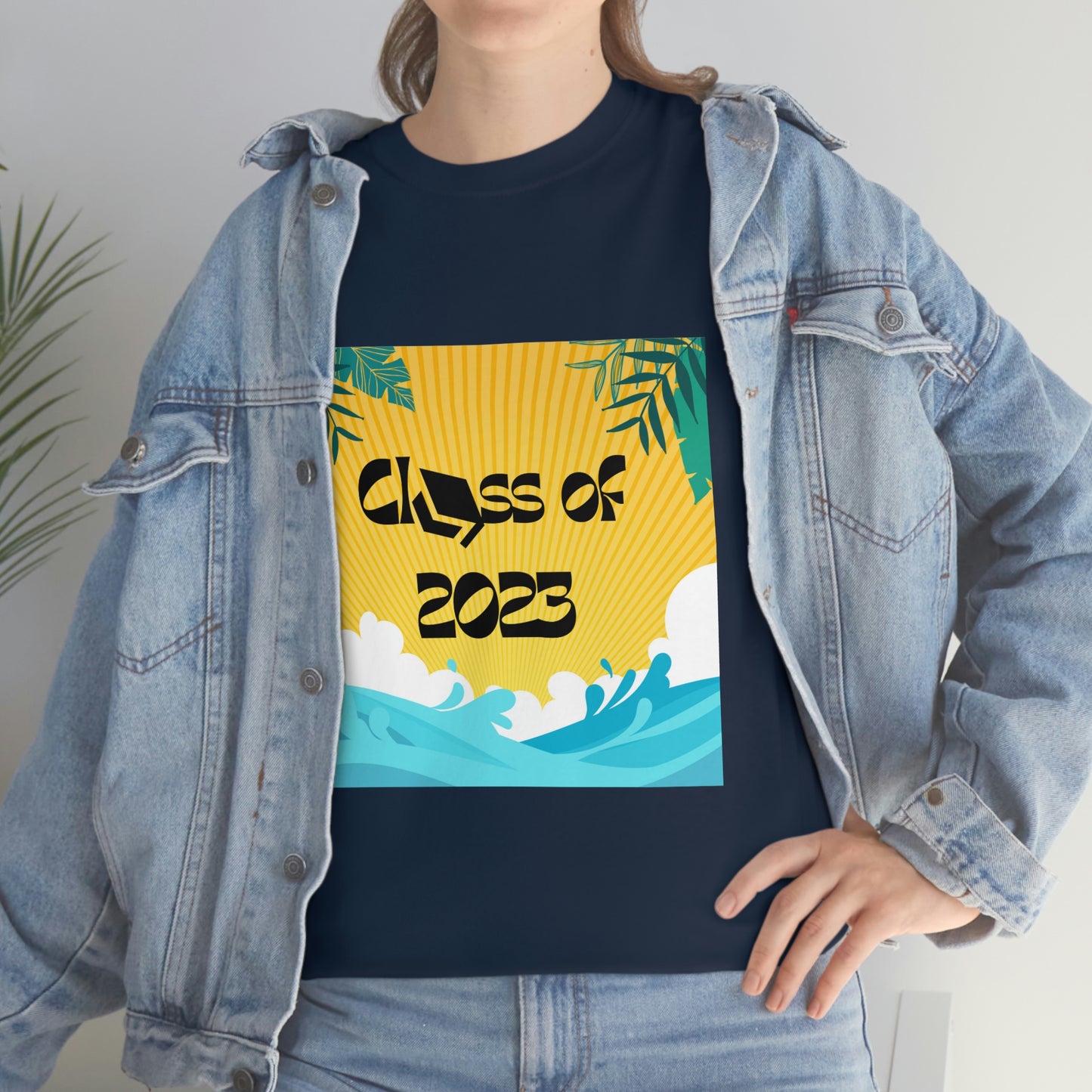 "Class of 2023 Palm Leaf" Unisex Heavy Cotton Tee
