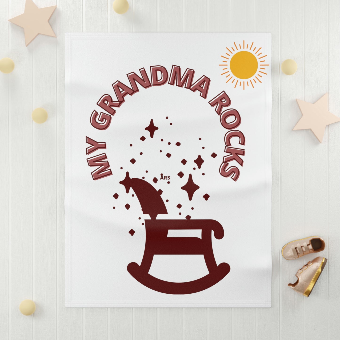 "My Grandma Rocks" - Soft Fleece Baby Blanket