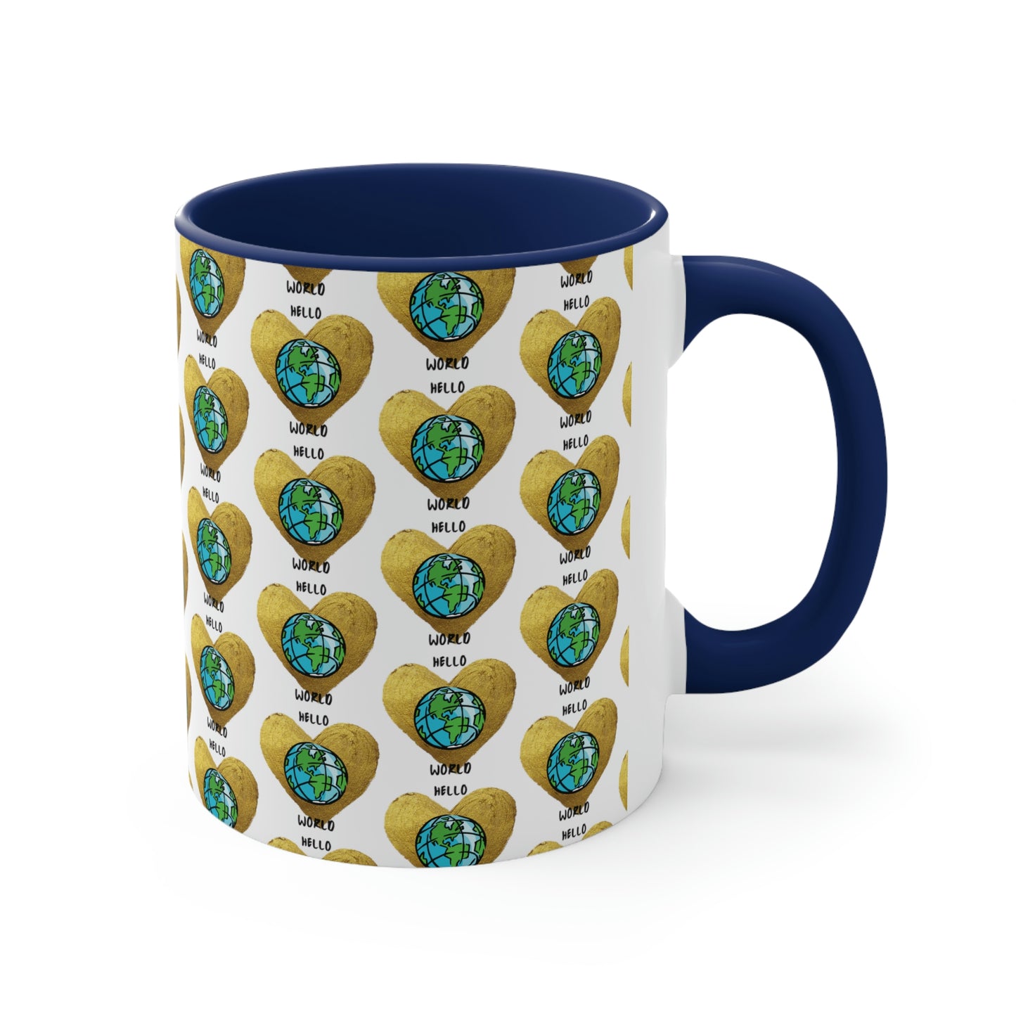 "HELLO WORLD" Accent Coffee Mug, 11oz