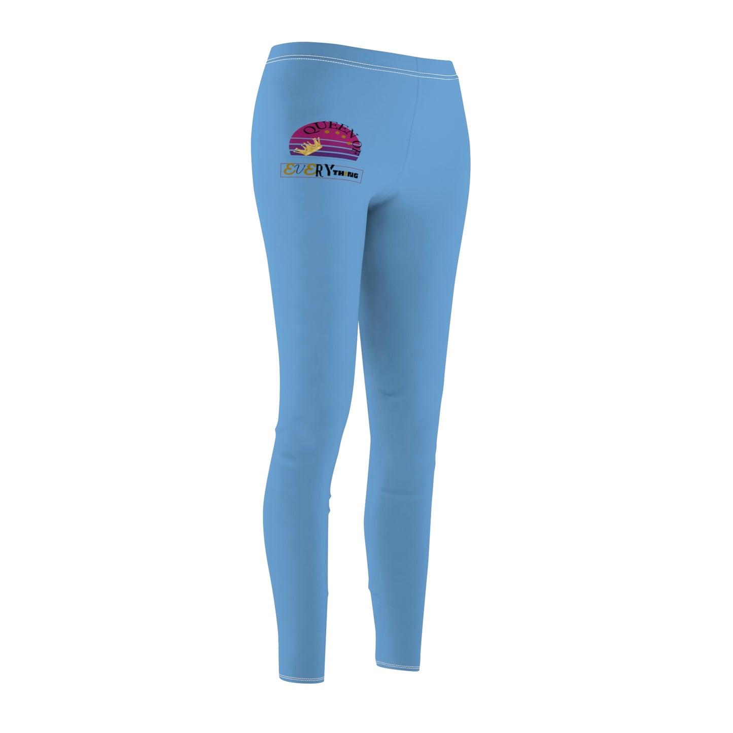 Light Blue "Queen of Everything" Women's Casual Leggings (AOP)