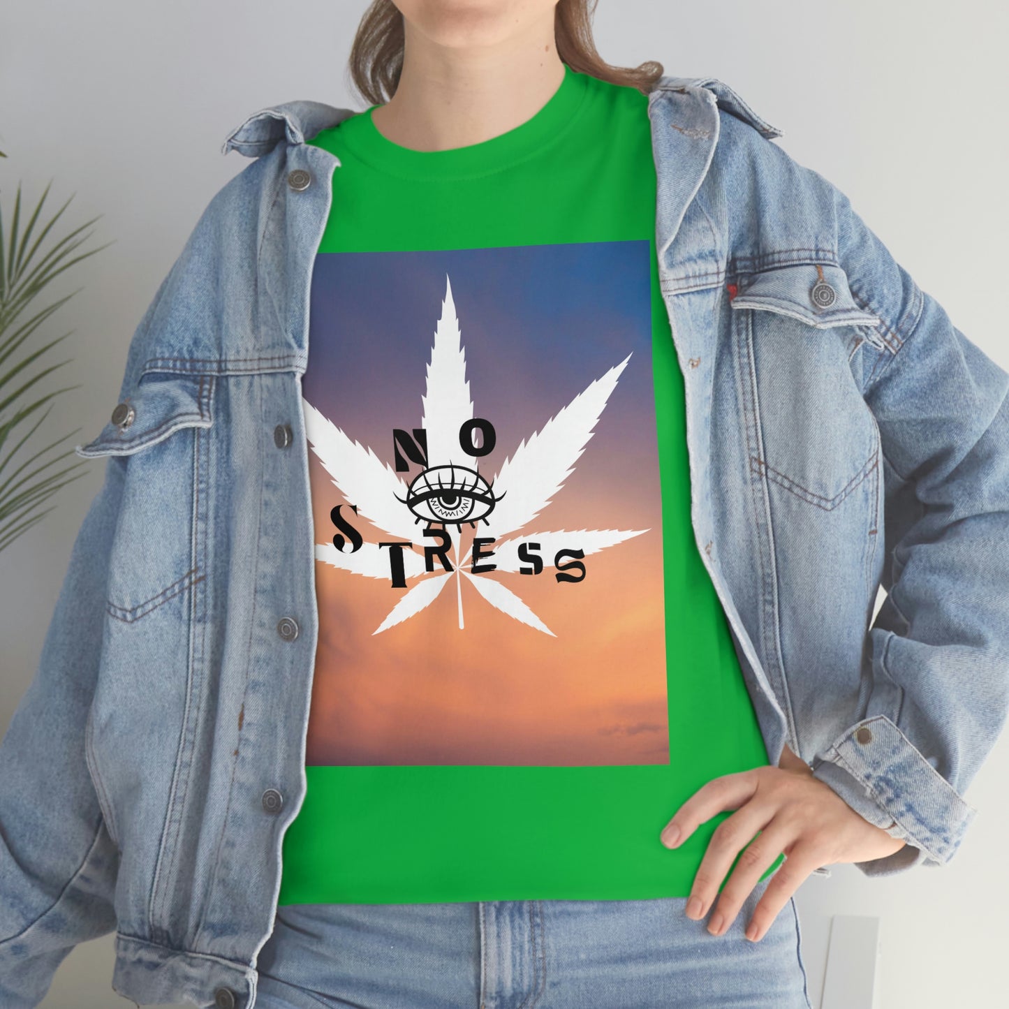"No Stress Weed Leaf" Unisex Heavy Cotton Tee