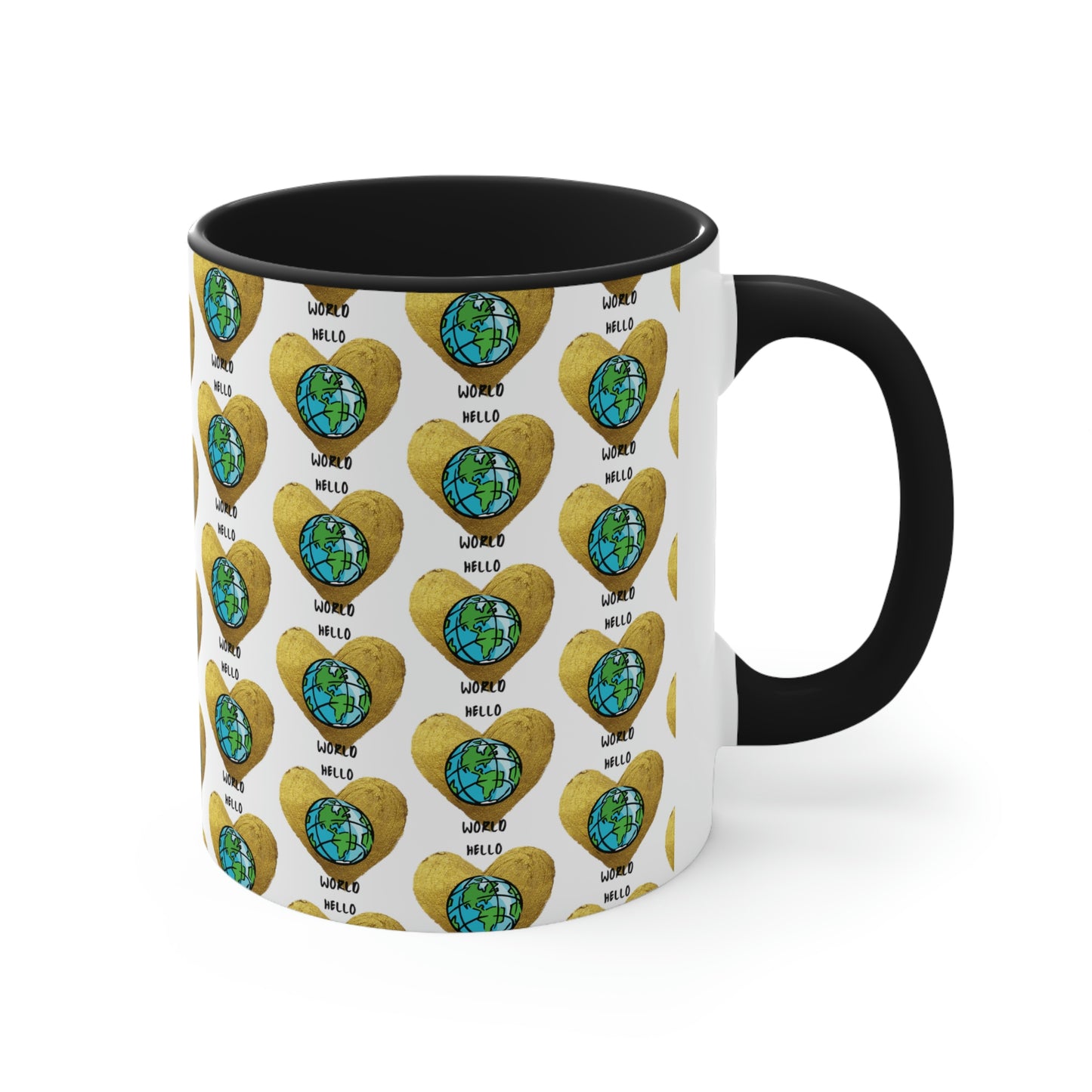"HELLO WORLD" Accent Coffee Mug, 11oz