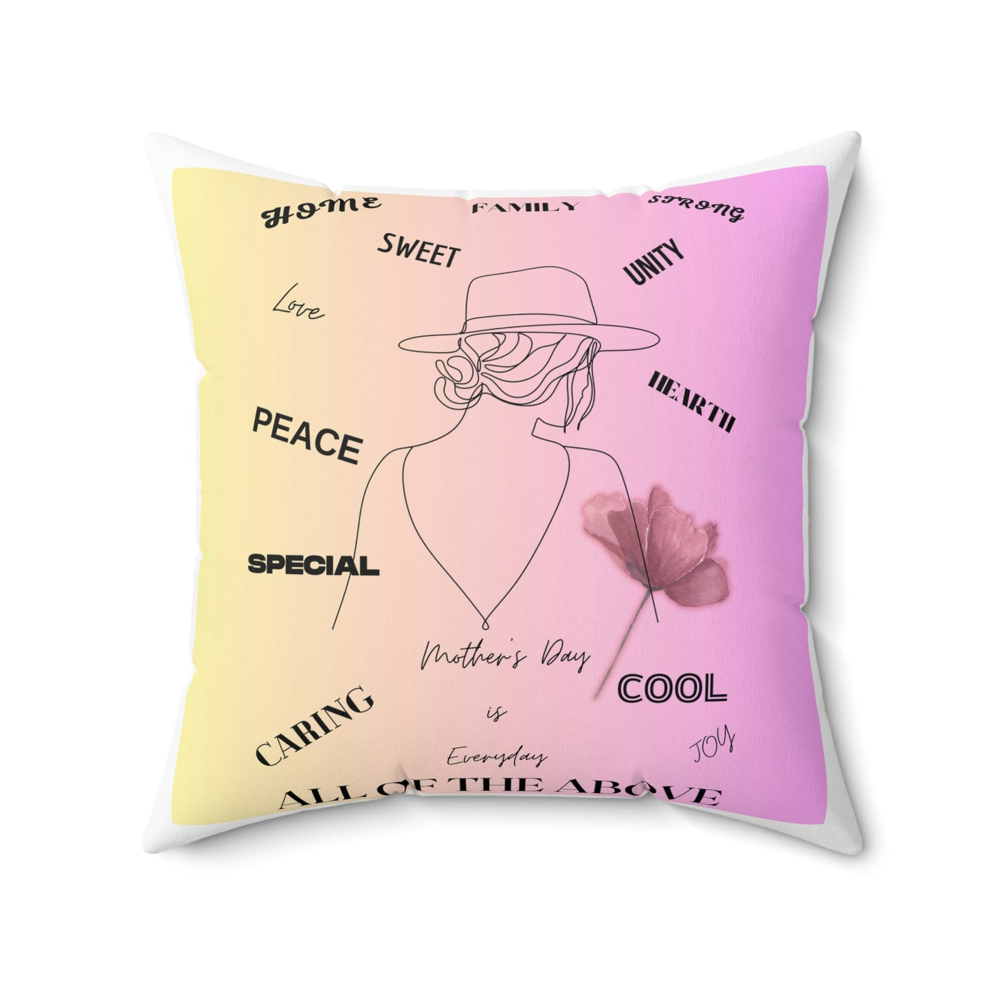 "MOM..ALL OF THE ABOVE" Spun Polyester Square Pillow