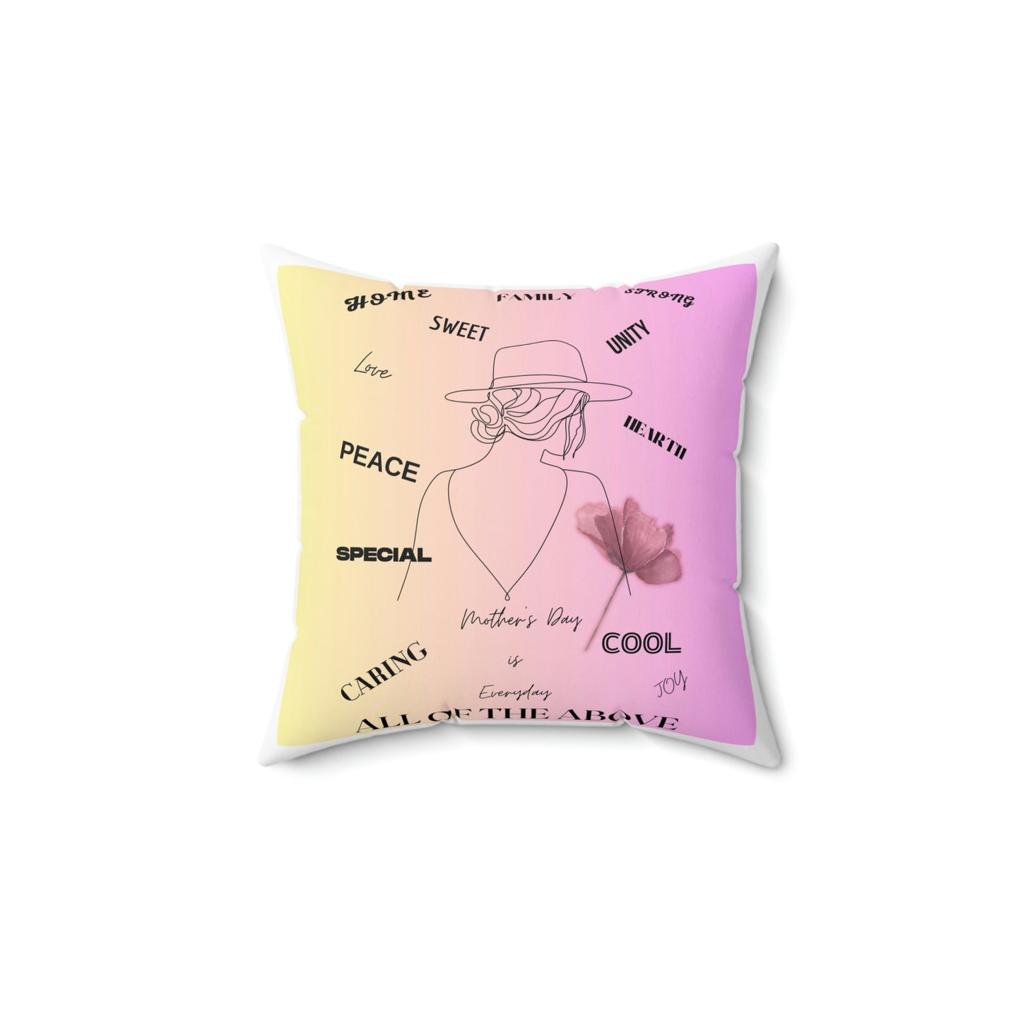 "MOM..ALL OF THE ABOVE" Spun Polyester Square Pillow