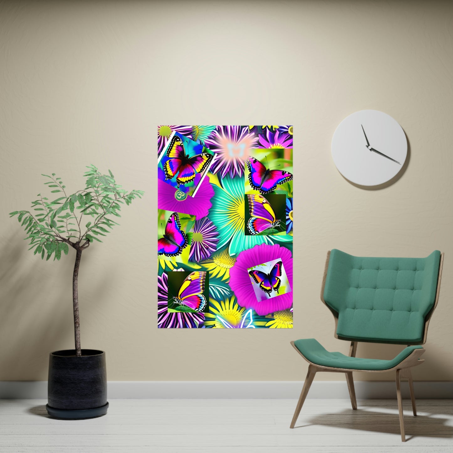 "BUTTERFLY GARDEN" Vertical and Horizontal Matte Poster