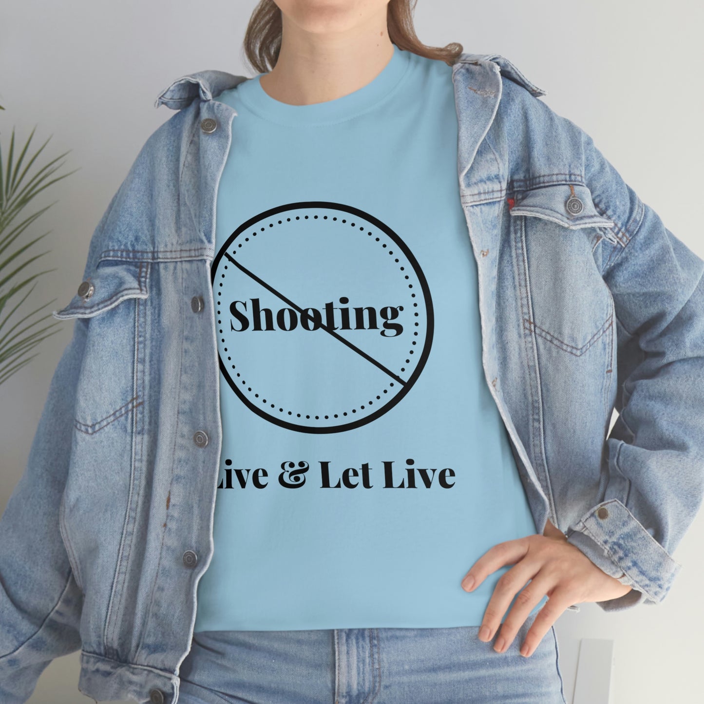"No Shooting" Unisex Heavy Cotton Tee: From the "Peace In The Streets Collection"