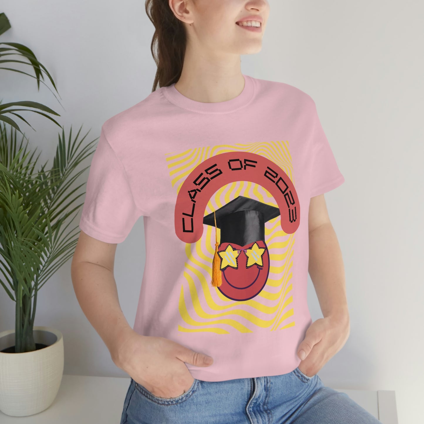 "Starry Eyed 2023 Smiley Graduate" Unisex Jersey Short Sleeve Tee