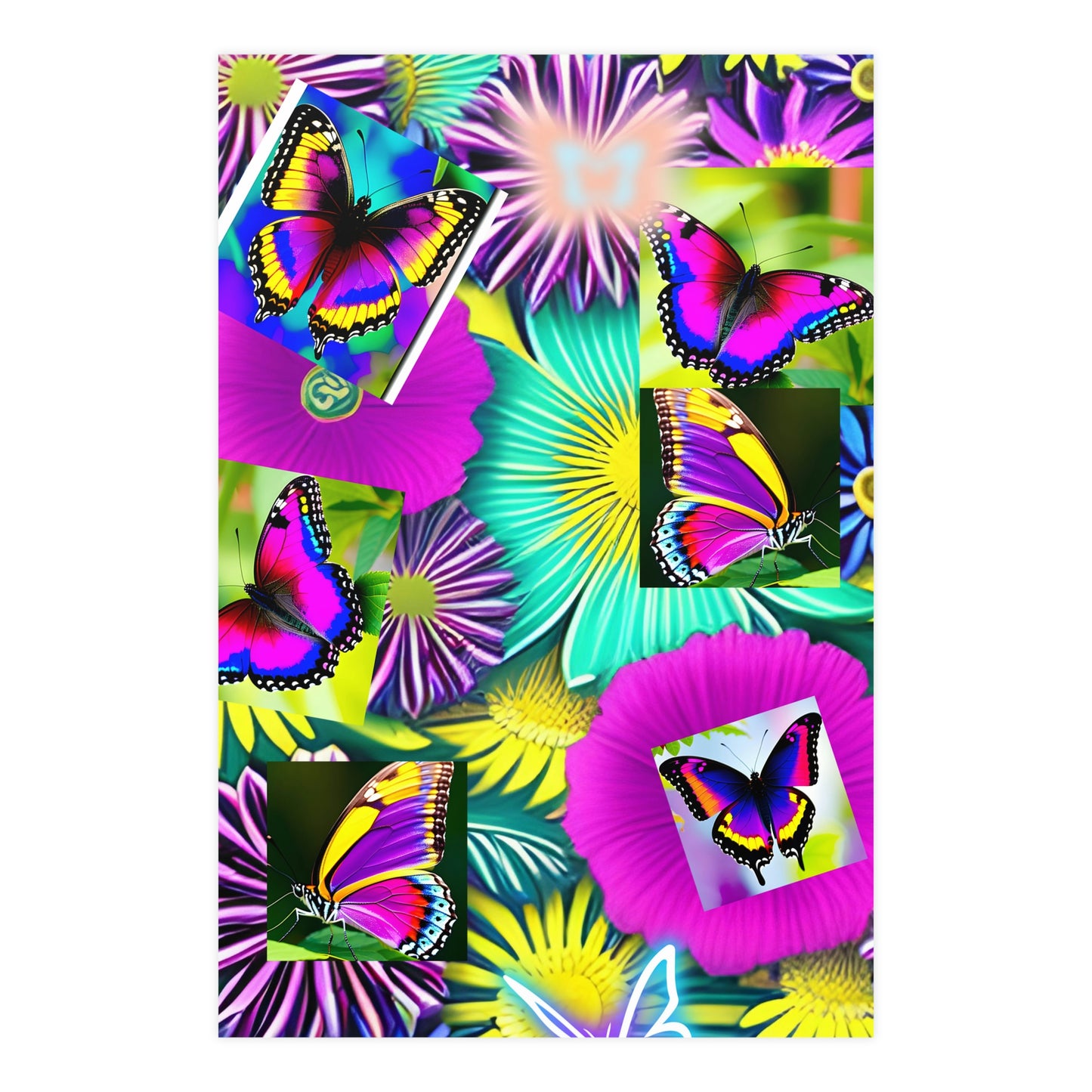 "BUTTERFLY GARDEN" Vertical and Horizontal Matte Poster