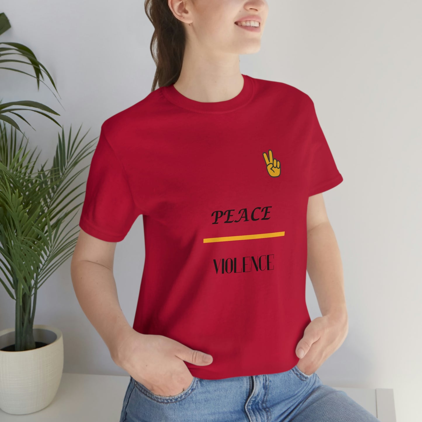"Peace/ Violence" Unisex Jersey Short Sleeve Tee
