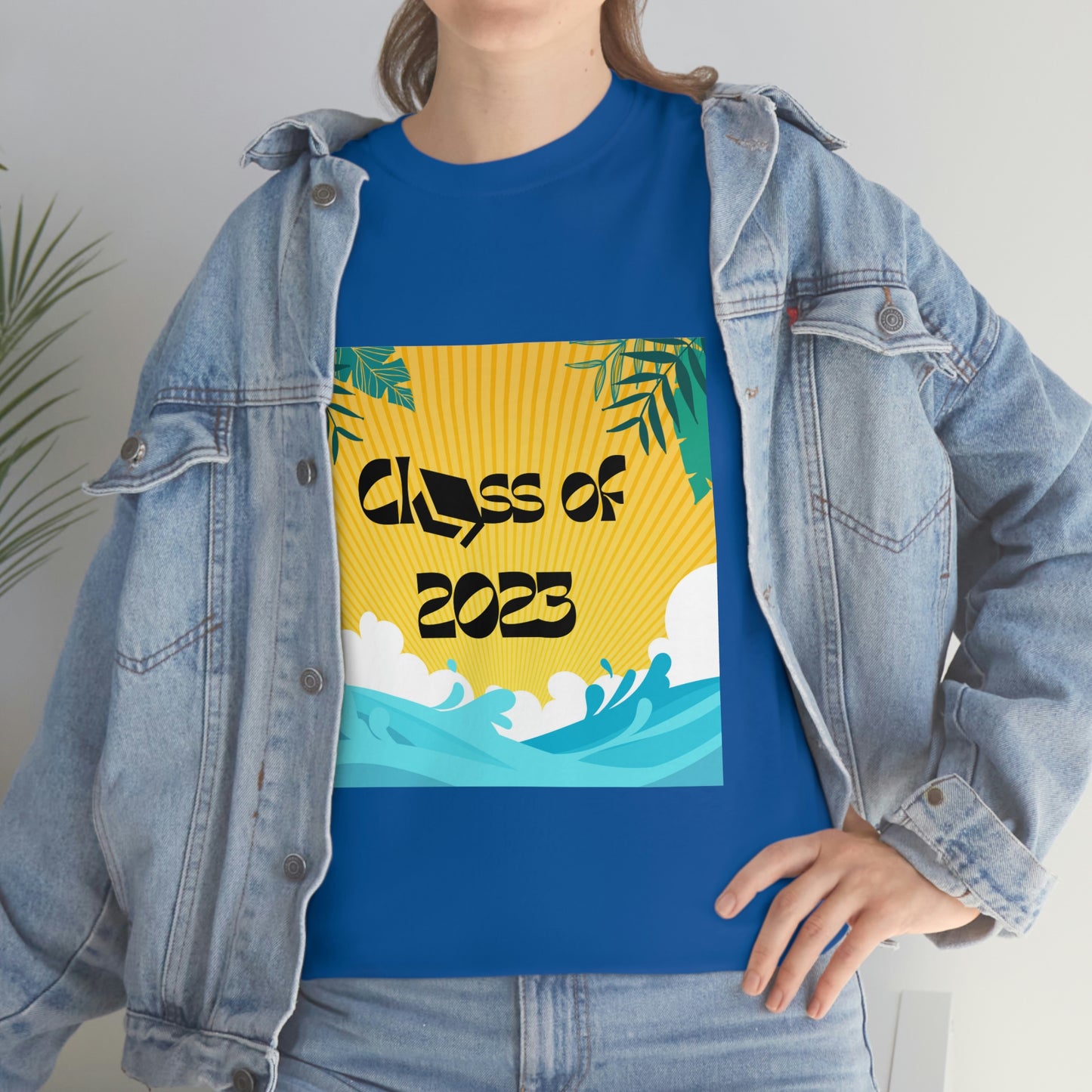 "Class of 2023 Palm Leaf" Unisex Heavy Cotton Tee