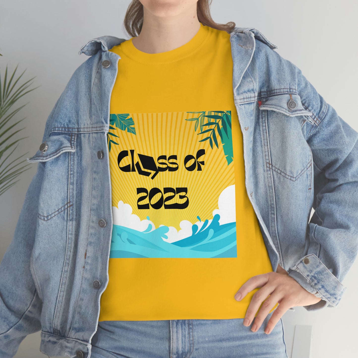 "Class of 2023 Palm Leaf" Unisex Heavy Cotton Tee