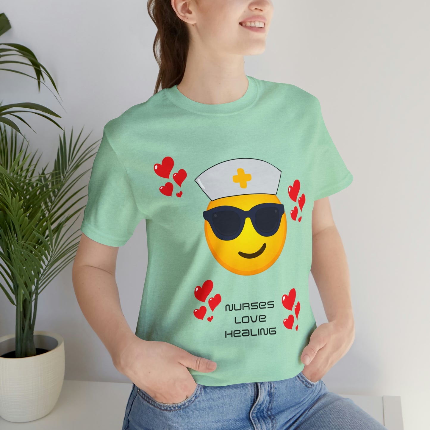 "Nurses Love Healing" - Unisex Jersey Short Sleeve Tee