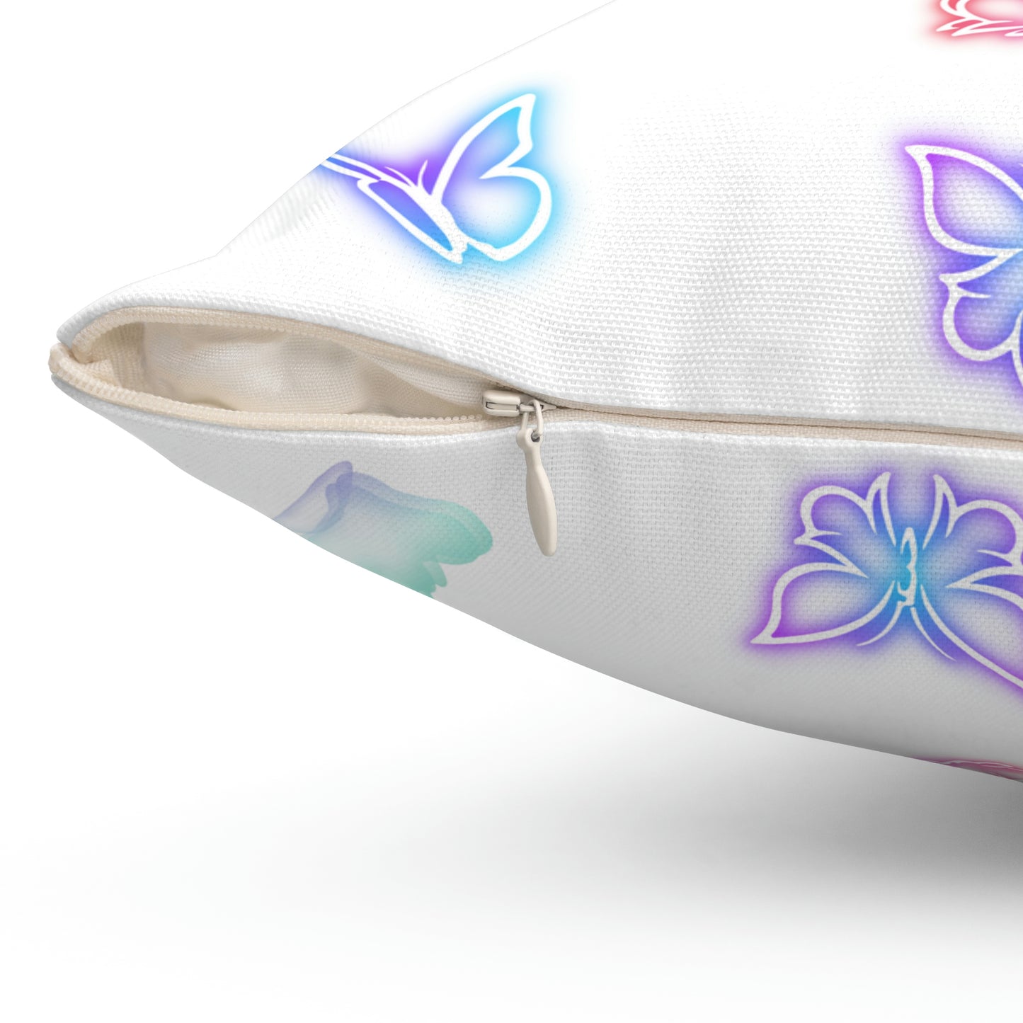 "GLOWING BUTTERFLIES" Spun Polyester Square Pillow