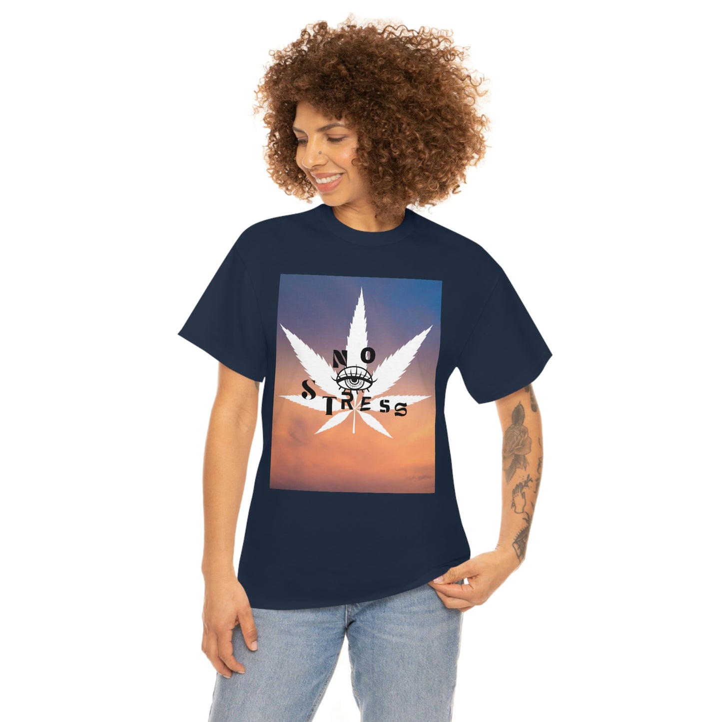 "No Stress Weed Leaf" Unisex Heavy Cotton Tee