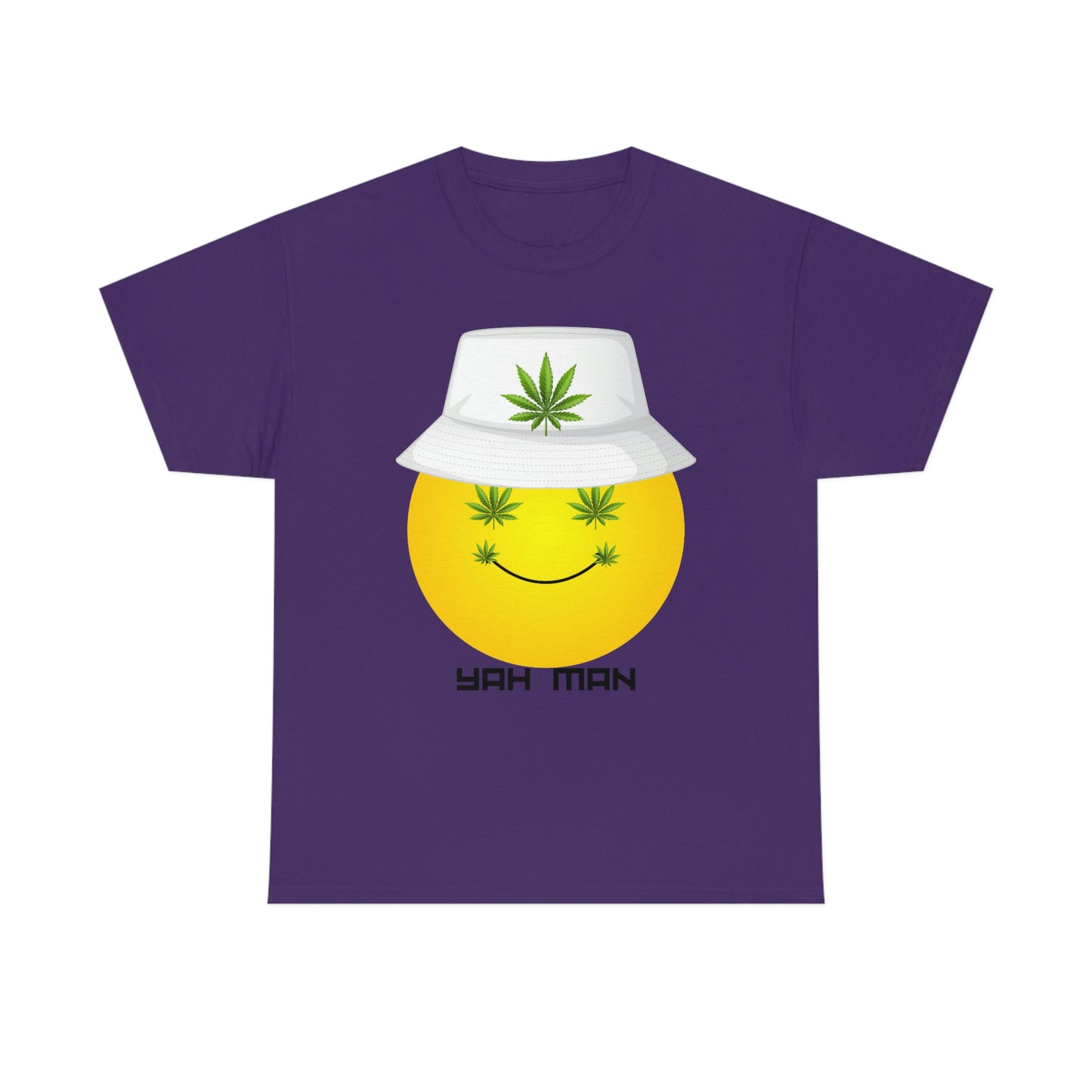 "Weed Emoji in Bucket Hat" Unisex Heavy Cotton Tee