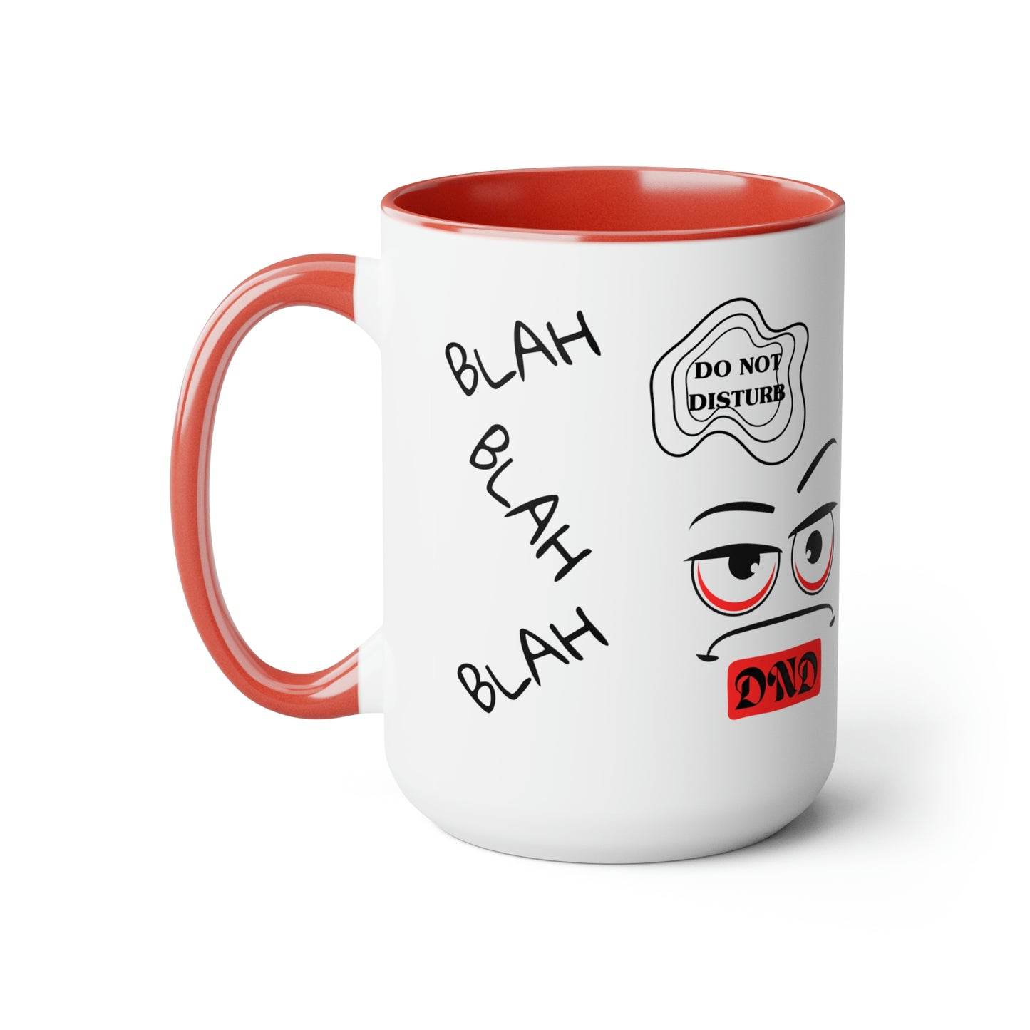"DO NOT DISTURB" Two-Tone Coffee Mugs, 15oz