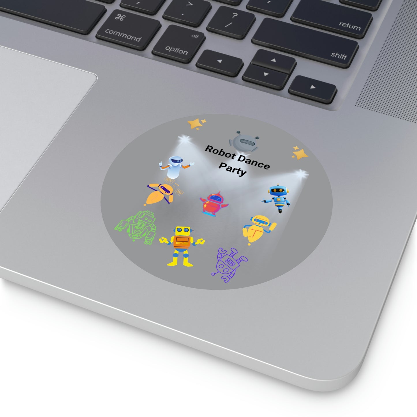 "Robot Dance Party" - Round Vinyl Stickers