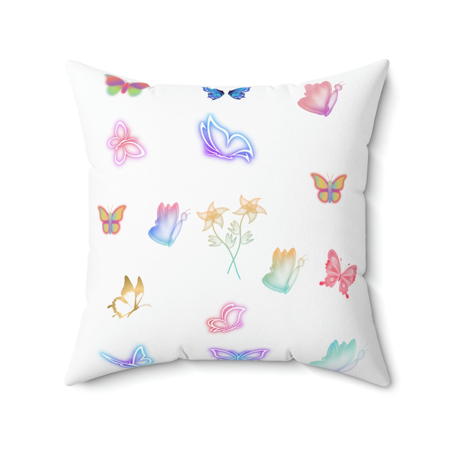 "GLOWING BUTTERFLIES" Spun Polyester Square Pillow