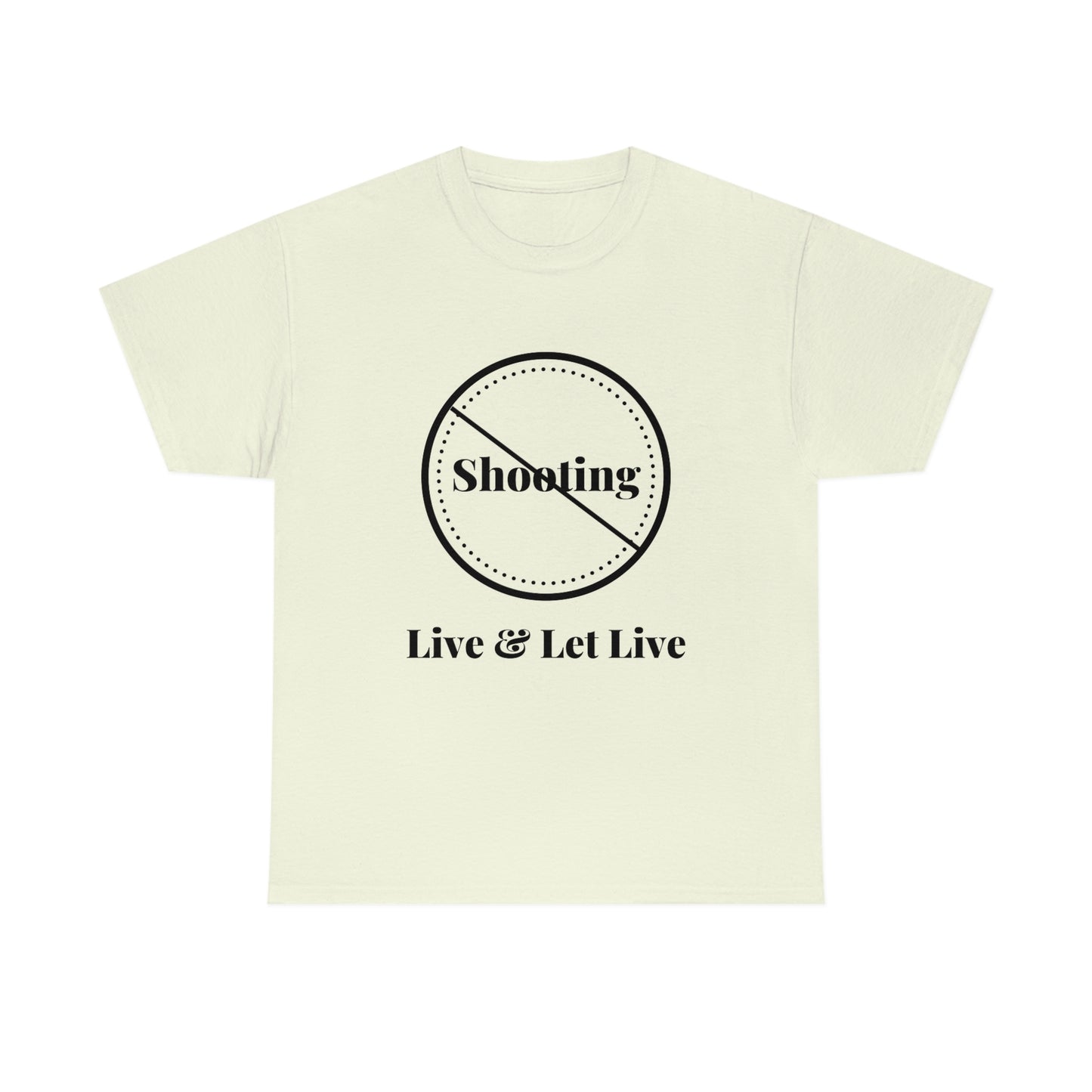 "No Shooting" Unisex Heavy Cotton Tee: From the "Peace In The Streets Collection"