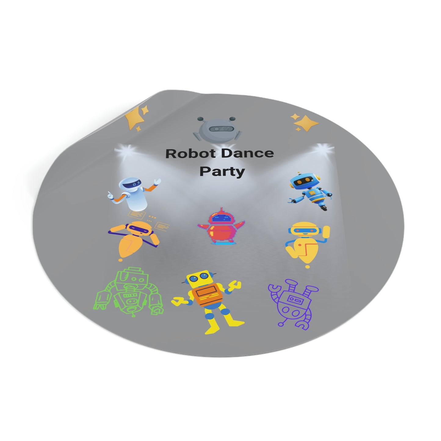 "Robot Dance Party" - Round Vinyl Stickers