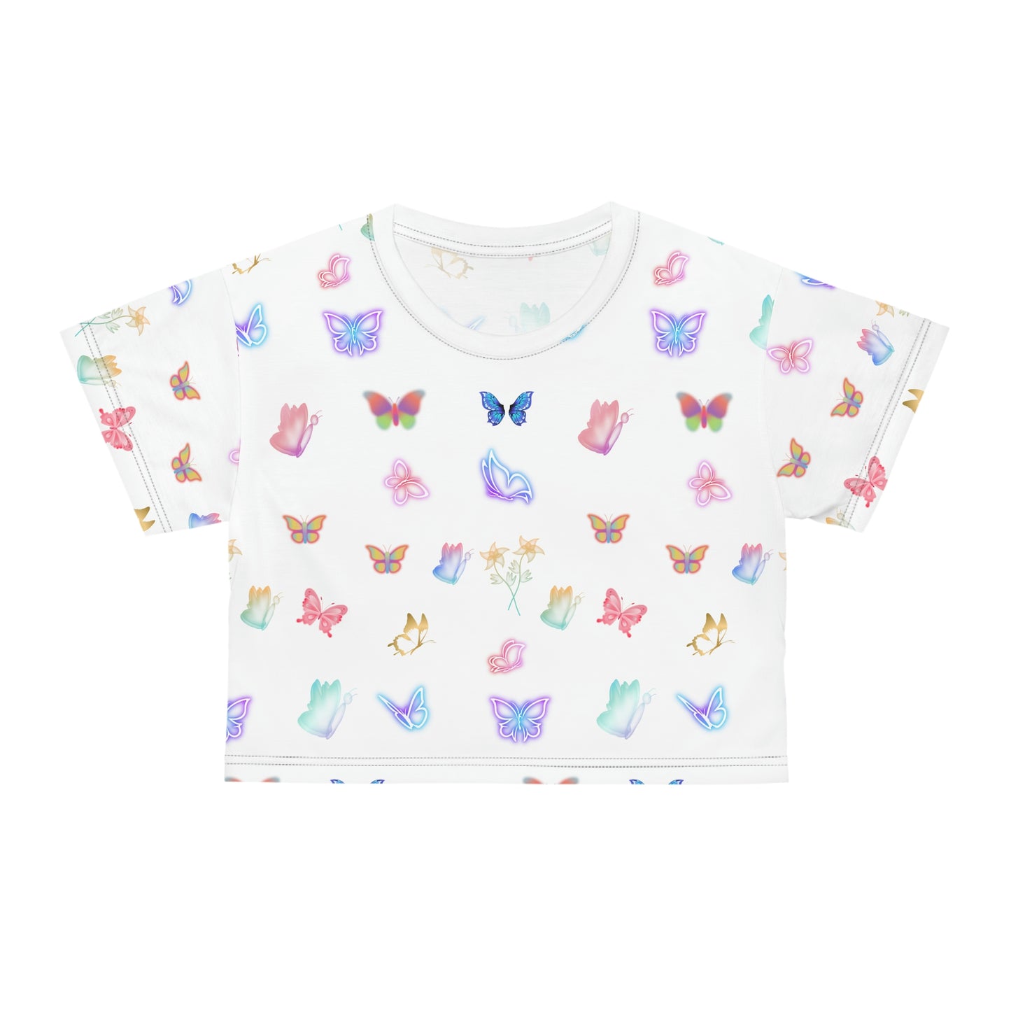 Glowing Butterflies Crop Tee