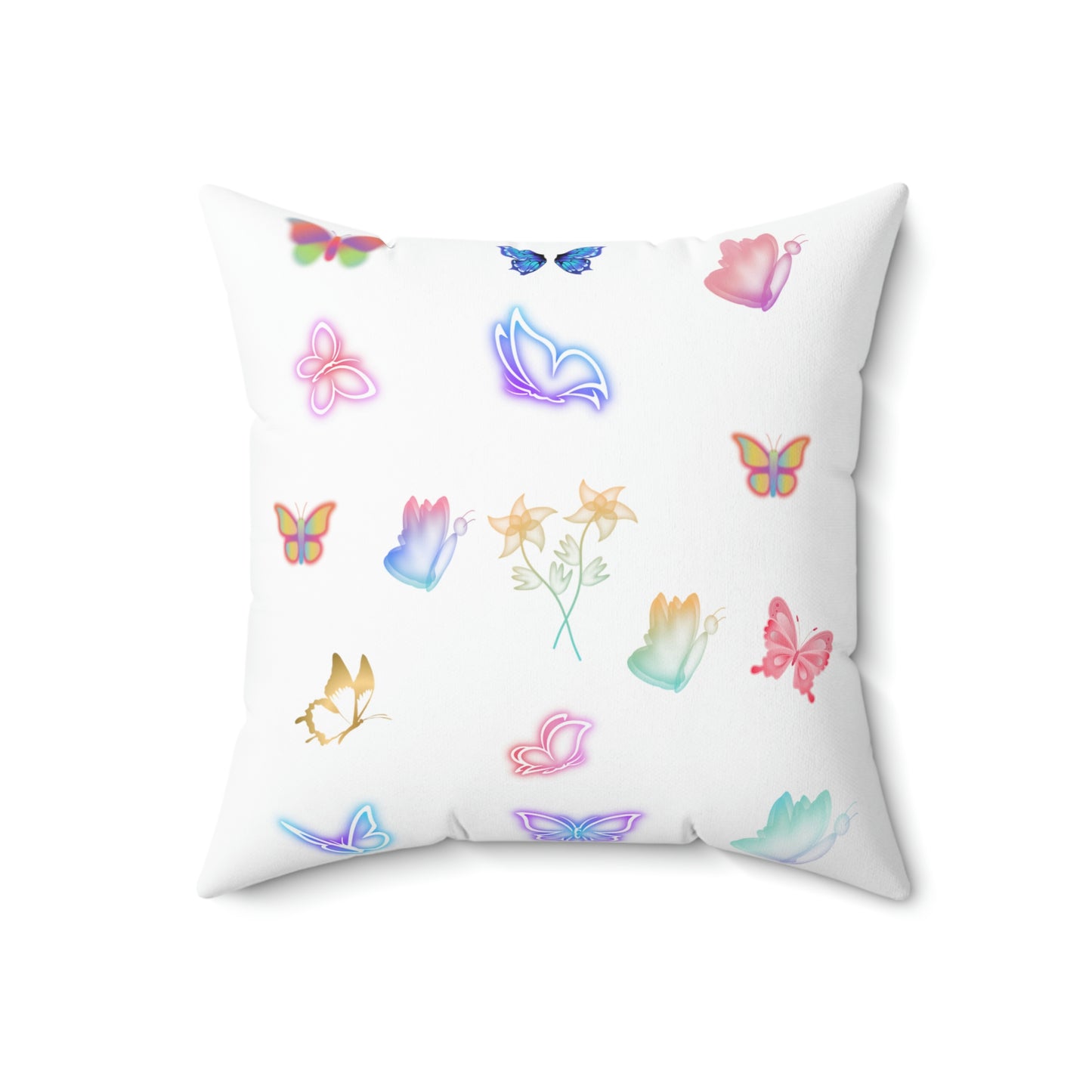 "GLOWING BUTTERFLIES" Spun Polyester Square Pillow