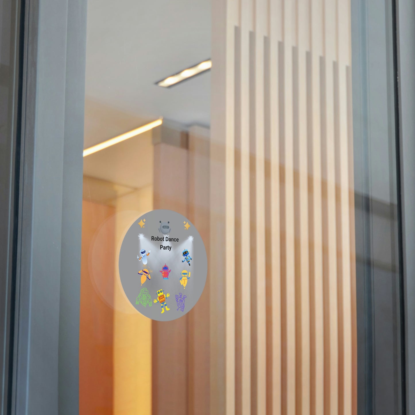 "Robot Dance Party" - Round Vinyl Stickers