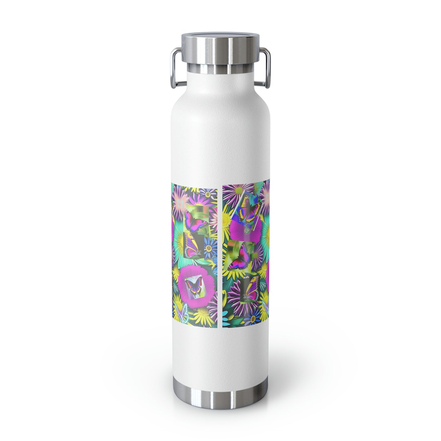 "Butterfly Garden" - Copper Vacuum Insulated Bottle, 22oz