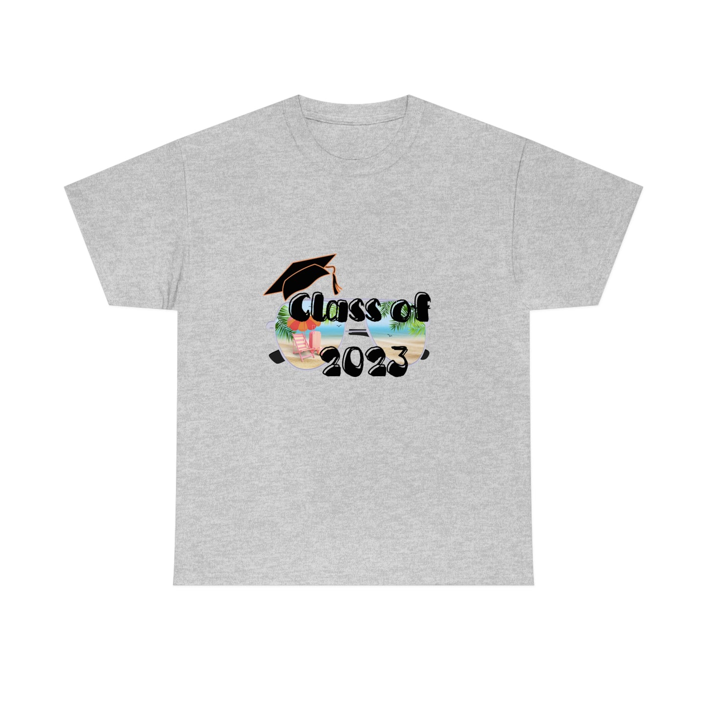 "Class of 2023 Cap over Shades": 2023 Graduate: Unisex Heavy Cotton Tee