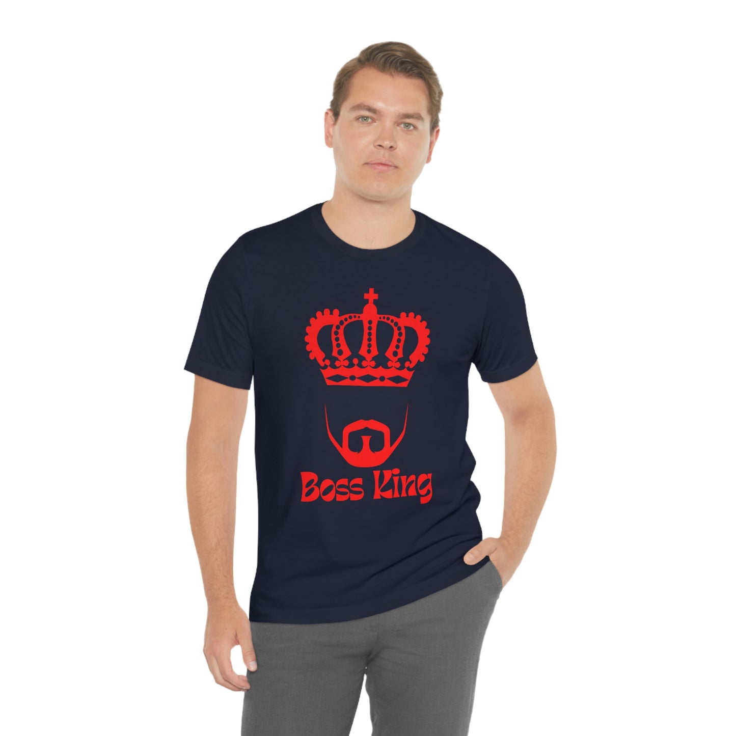 "Red Print - Boss King" - Unisex Jersey Short Sleeve Tee