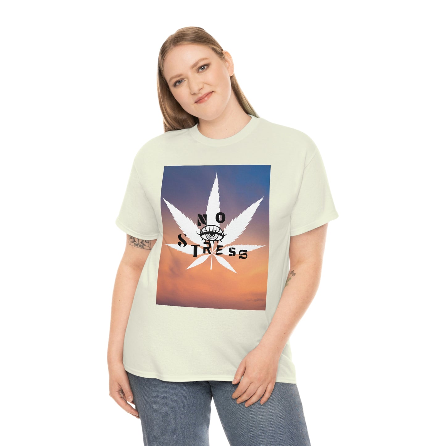 "No Stress Weed Leaf" Unisex Heavy Cotton Tee