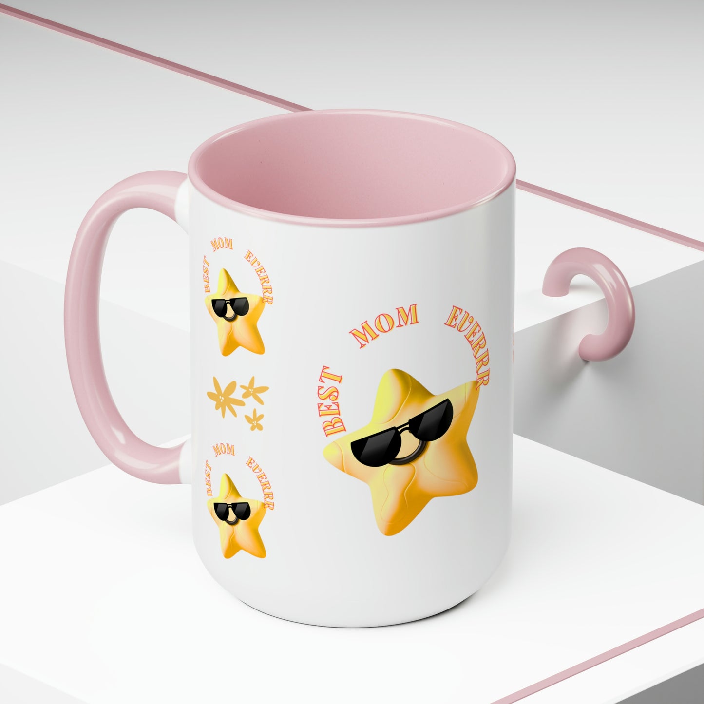 "BEST MOM EVERRR" Two-Tone Coffee Mugs, 15oz