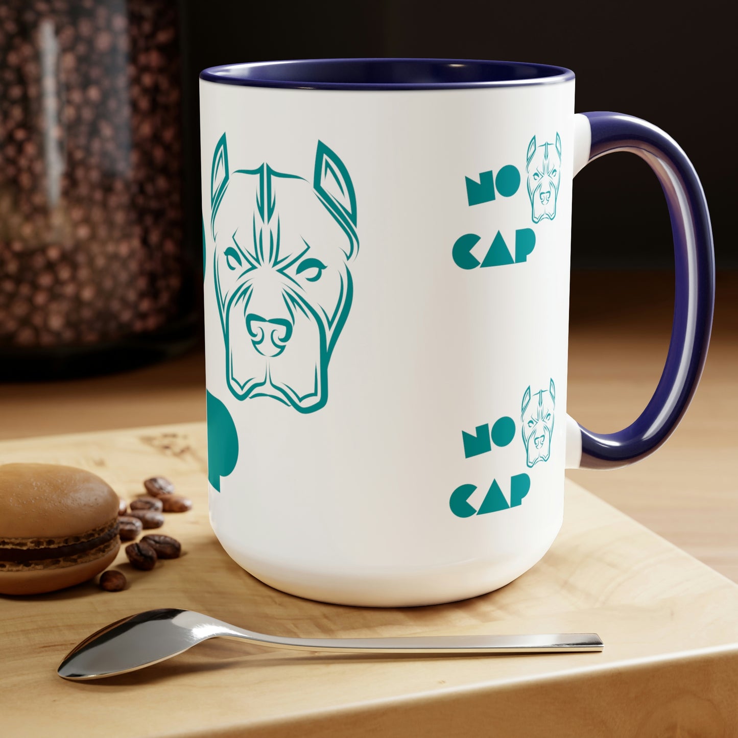 "NO CAP" Two-Tone Coffee Mugs, 15oz