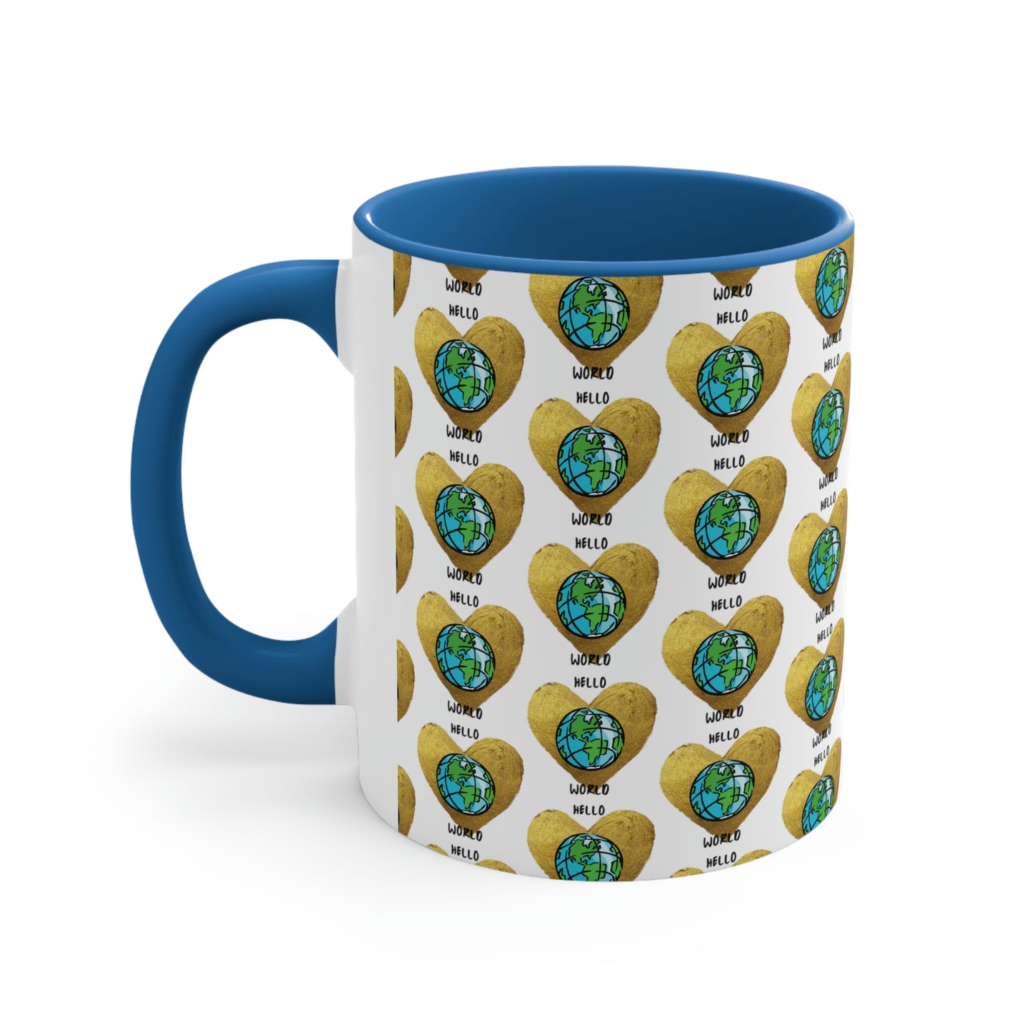 "HELLO WORLD" Accent Coffee Mug, 11oz