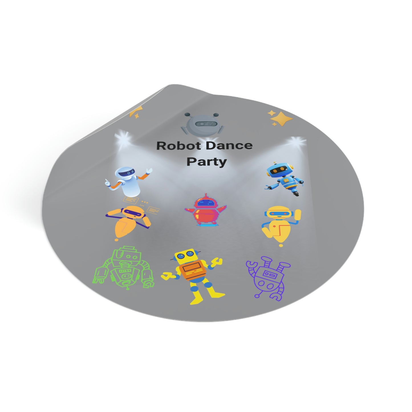 "Robot Dance Party" - Round Vinyl Stickers