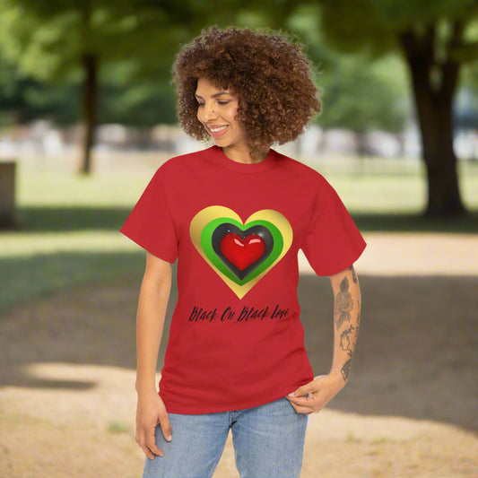 "Black On Black Love" - Unisex Heavy Cotton Tee