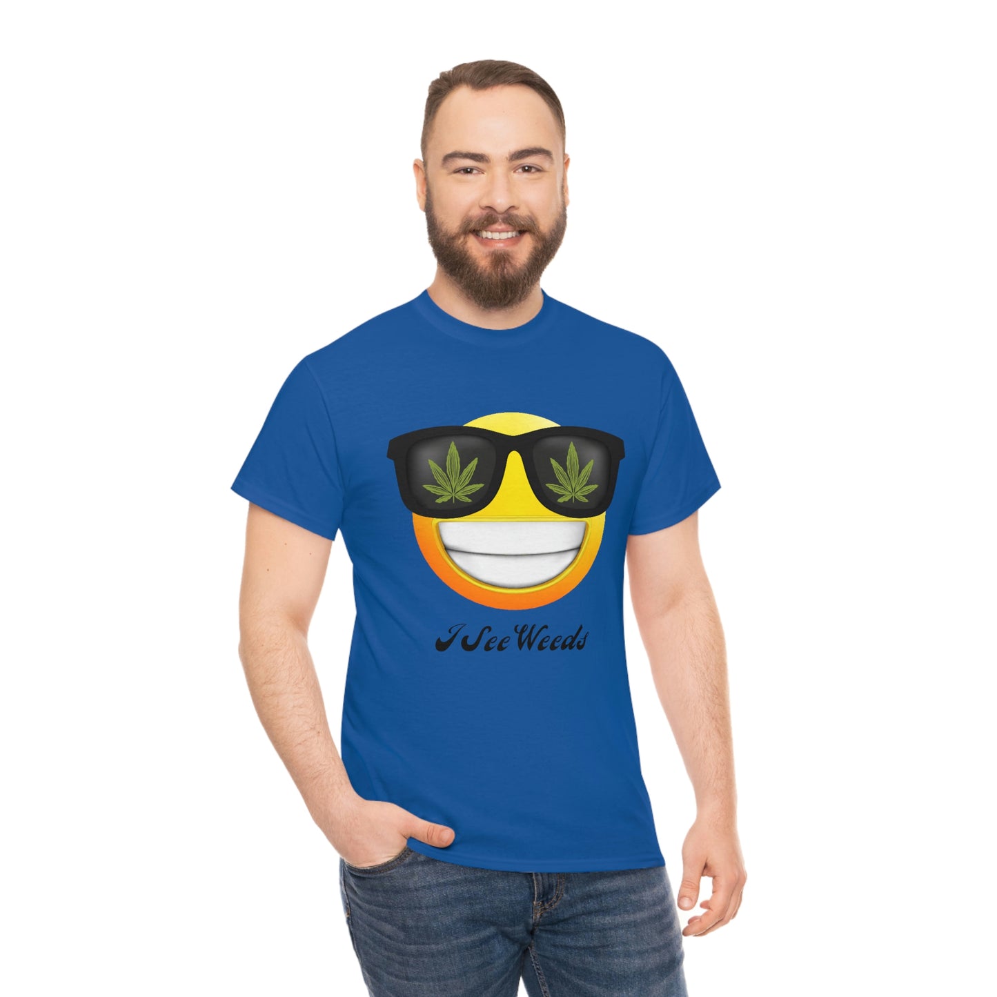 "I See Weeds - Smiley Face" Unisex Heavy Cotton Tee